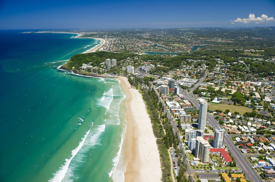 Burleigh Heads Beach Aerial